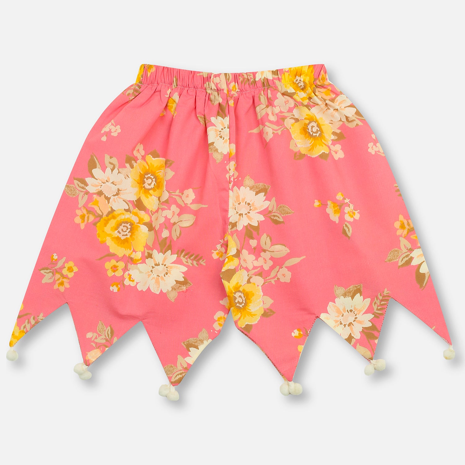 Pink Floral Pom-Pom Girls Co-Ord Set