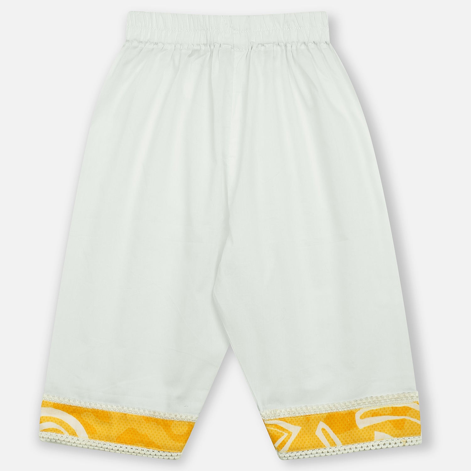 Yellow Printed Embroidered Girls Co-Ord Set