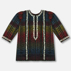 Black Rainbow Embroidered Girls Kurti