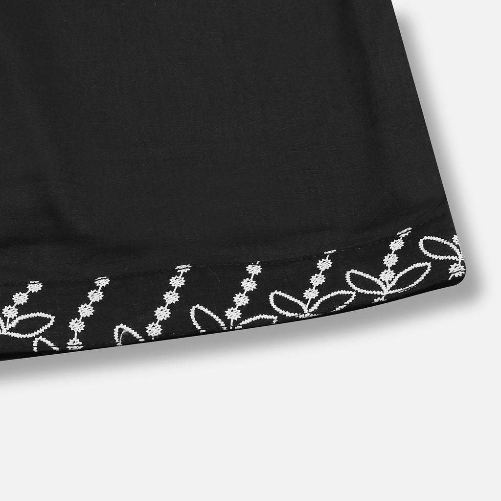 Black Printed Poncho Style Girls Co-Ord Set