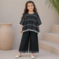 Black Printed Poncho Style Girls Co-Ord Set